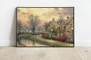 Tranh canvas trang trí tường phong cảnh Châu Âu cổ điển phong cách sơn dầu - PC002