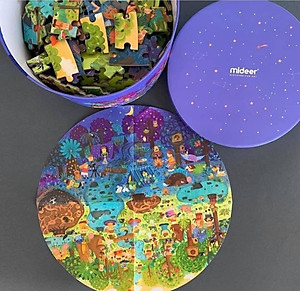 Đồ chơi xếp hình ghép hình puzzle dạng hình tròn Mideer - Chủ đề Khu rừng (150 mảnh ghép)