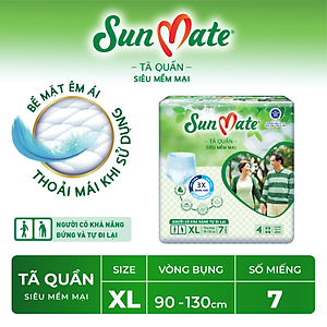 [Mẫu mới] Tã quần SunMate siêu mềm mại G1 mới size XL-07 miếng