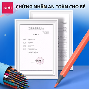 Bút Chì Màu Xóa Được Deli - Bút Chì Màu Học Sinh Chì Đen Cao Cấp Lõi Chì Dày Hơn - 12/24/36/48 Màu Sắc Tươi Sáng