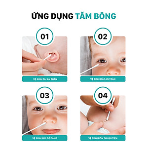 Tăm bông Niva trẻ em hũ xoay 400 que giấy BHP2