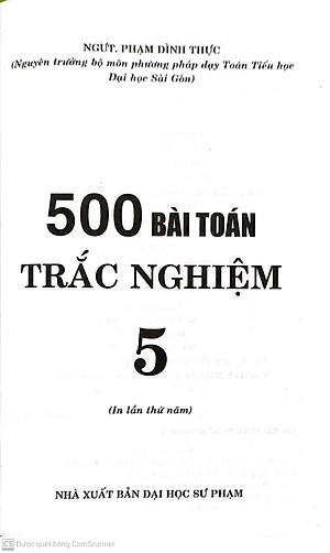 Sách 500 Bài Toán Trắc Nghiệm 5