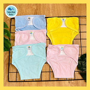 Combo 5 tả vải, tả dán cotton mềm, mịn cho bé sơ sinh Thái Hà Thịnh ( tặng kèm 1 đôi tất sơ sinh amigo như hình)