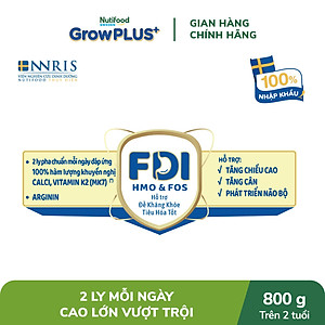 Sữa bột Nutifood GrowPLUS+ Cao Lớn Vượt Trội trên 2 tuổi Lon 800g