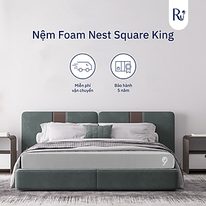 Nệm Foam Nest Ru9 15cm Cao Cấp | Ngăn Cách Chuyển Động | 2 Lớp Foam Nâng Đỡ | 6 Kích Thước
