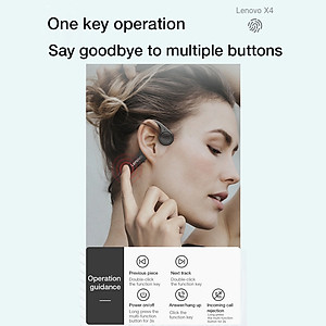 Tai Nghe Lenovo X4 Kiểu Dáng Máng Tai TWS Không Dây BT5.0 IP56 Chống Nước Chống Ồn Uốn Cong 360 °