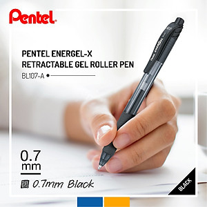 Bút gel Pentel Energel BL107 nét viết trơn mượt nhanh khô ngòi 0.7mm (nhiều màu)