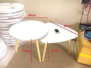 Pk - Cặp bàn tròn, tam giác sofa 60-60, bàn trà, bàn cafe, coffee, cà phê, bàn salon, sopha