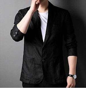 Áo khoác blazer nam tay dài form rộng thiết kế 2 cúc sang trọng,thanh lịch