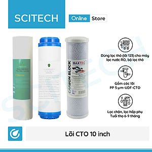 Bộ lõi số 1,2,3 10 inch (Lõi PP-UDF-CTO) - Dùng cho máy lọc nước RO, bộ lọc thô - Hàng chính hãng