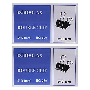 Bộ 2 Hộp Kẹp Bướm Echo (51mm) - Đen