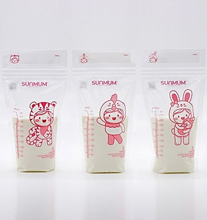 Hộp 30 túi trữ sữa Sunmum mini 100ml Thái Lan (có tem niêm phong) tặng 2 zipper 15x20cm