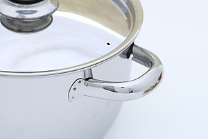 Bộ 3 nồi inox 3 đáy 16, 20, 24 cm Fivestar nắp inox - nắp kính