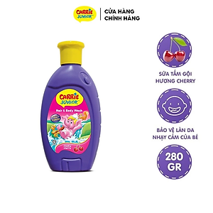 Chai Sữa Tắm Gội cho bé Carrie Junior hương trái cây thiên nhiên 280g