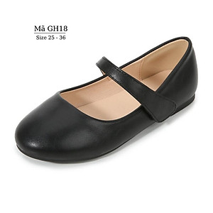 Giày búp bê bé gái màu đen bệt da mềm cao cấp êm thời trang đi học mang tiệc mặc áo dài váy công chúa 4 - 10 tuổi GH18