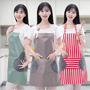 Tạp Dề Làm Bếp Không Thấm Nước, Có Túi Và Chỗ Lau Tay 2 Bên Hông 