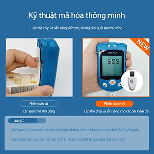 BỘ MÁY ĐO ĐƯỜNG HUYẾT VÀ AXIT URIC ( BỆNH GÚT ) 2 TRONG 1  KÈM 100 QUE KIM