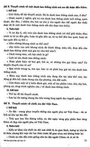 Sách 199 Dàn Bài Và Bài Văn Hay Lớp 10 (Tái Bản)