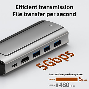 Box Ổ Cứng M2 SSD Kèm Bộ HUB TEEMO PC Chia 6 Cổng USB Type C Dùng Cho Laptop Surface Macbook IPad Điện Thoại Smart Phone - Hàng Chính Hãng