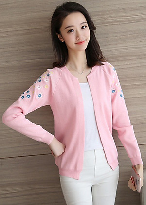 Áo Len Nữ Cardigan Áo Khoác Len Kiểu Hàn Quốc Thêu Hoa ALN020 MayHomes Thời Trang Thu Đông