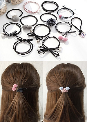 Hộp 12 Dây Buộc Tóc Quà Tặng Dễ Thương