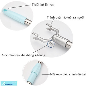 Gậy Phơi Đồ Bằng Inox Gấp Gọn Cây Phơi Đồ Thông Minh Tiện Lợi - Hàng Loại 1 - Chính Hãng MINIIN