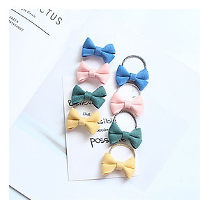 Dây buộc tóc cho bé gái [Set 8 dây] NASI thắt nơ dễ thương phong cách hàn quốc thun cột tóc nữ co giãn tốt phụ kiện tóc