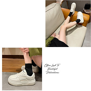 Giày thể thao nữ, giày phong cách cá tính, thoáng khí, đế cao su đúc, chống trơn trượt hạn chế mòn - GNU2026