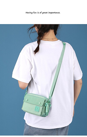 Túi đeo chéo nữ vải dù chống trượt nước thời trang hàn quốc kiểu hộp ngang đáng yêu DRU - Hàng Chính Hãng