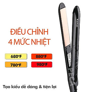 Máy duỗi tóc điều chỉnh 4 mức nhiệt độ Kemei KM-8889 có thể duỗi uốn cụp đuôi tạo kiểu tóc phù hợp với mọi tình trạng tóc