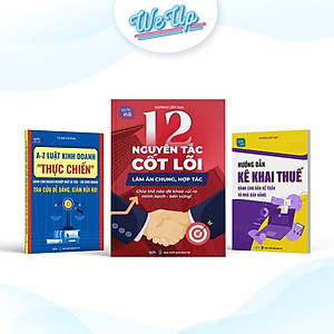 Combo 3 sách: 12 Nguyên tắc cốt lõi hợp tác làm ăn chung, Hướng dẫn kê khai thuế, A-Z Luật kinh doanh (Combo/lẻ)