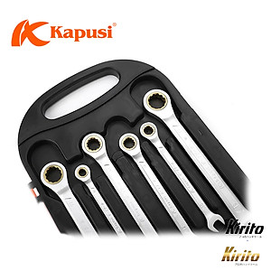 Bộ cờ lê vòng miệng tự động đảo chiều hãng KAPUSI TOOLS Nhật Bản 7 chi tiết mã k7732