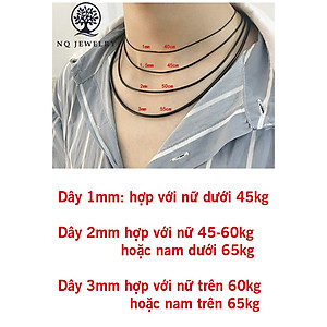 Dây da dây chuyền đeo cổ khóa inox cao cấp - Ngọc Quý Germstones