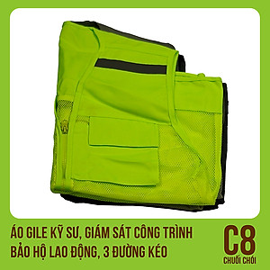 Áo Gile Kỹ Sư, Giám Sát Công Trình, Bảo Hộ Lao Động, 3 Đường Kéo - Mã C8 (Chuối Chối) 