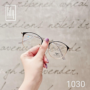 Gọng kính nữ kim loại Lilyeyewear mắt kính tròn thanh mảnh nhẹ nhàng màu sắc thời trang 1030