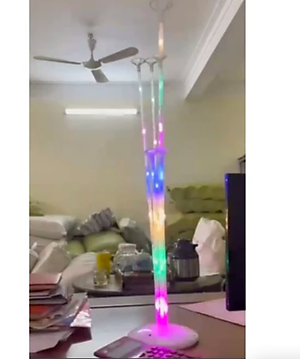 Trụ 7 cành gắn bóng bay có đèn galaxy phát sáng - Trang trí sinh nhật, tiệc