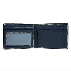 Ví nam, bóp nam da bò Saffiano Bụi Leather V128 - Bảo hành 12 tháng