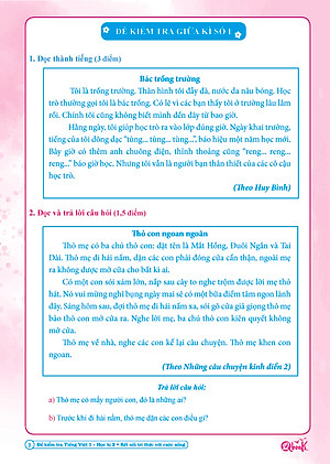 Đề Kiểm Tra Tiếng Việt Lớp 1 - Kết Nối Tri Thức (Tự Chọn Sách)