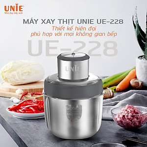 Máy Xay Thịt Cao Cấp Unie UE-226 (UE226)  , 2 Cối Inox, Có Lưỡi Bóc Hành Tỏi, Hàng Chính Hãng