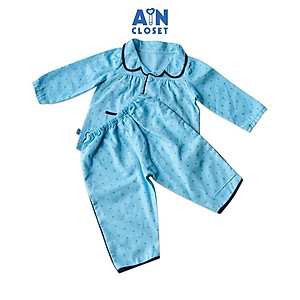 Bộ quần áo dài bé gái họa tiết Nhí xanh dương cotton - AICDBG3B4GQB - AIN Closet