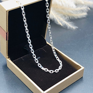 Dây Chuyền Vòng Cổ Nam Bạc Ta Nguyên Chất S99 Kiểu Dây Vuông Bạc Hiểu Minh DBN007T