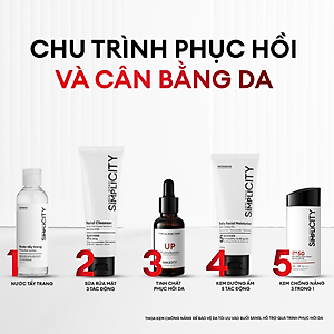 Bộ sản phẩm chăm sóc Men Stay Simplicity phục hồi & cân bằng da cho nam Recovery Trio: 01 Sữa rửa mặt 100g x Seurm 30ml x Kem dưỡng ẩm 80g