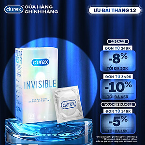 Bao cao su Durex Invisible Extra Thin Extra Sensitive 1 Hộp 10 Bao