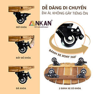 Đế Lót Chậu Cây Có Bánh Xe Cao Cấp Đường Kính 35cm Tải Trọng 150Kg, Để Di Chuyển Chậu Cây Thường Xuyên