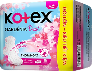 Combo 2 gói băng vệ sinh Gardenia Deo+ - Hoa Anh Đào siêu mỏng cánh 23cm (20 miếng/gói)