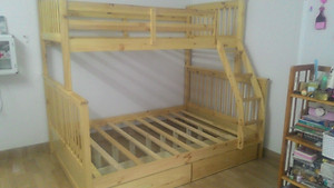 Giường Tầng 1m6 Gỗ Tự Nhiên - Thiết Kế Chắc Chắn & Tiết Kiệm Diện Tích -  Có Thể Tách Thành 2 Giường Riêng Biệt