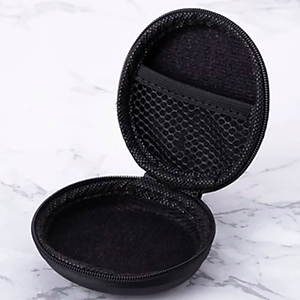 Bộ 2 Hộp đựng tai nghe cáp sạc tròn - Đen - Hàng chính hãng 