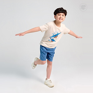 Bộ Quần Áo Bé Trai Bigfox, Bộ Cộc Tay Trẻ Em Mùa Hè Chất Cotton Mát In Hình Máy Bay