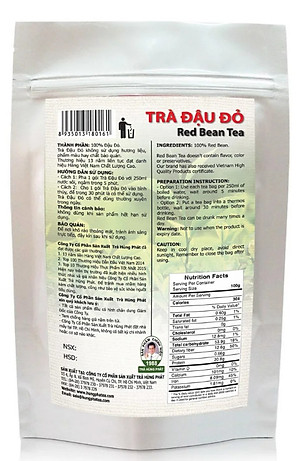 Trà Đậu Đỏ [15 Gói/Hộp] - Thương hiệu Hùng Phát: Thành Phần Tự Nhiên - Không Hương Liệu - Không Phẩm Màu - Không Chất Bảo Quản - Thương hiệu 13 năm liên tục đạt danh hiệu Hàng Việt Nam Chất Lượng Cao