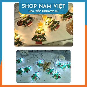 Dây Đèn Led Fairy Light Trang Trí Giáng Sinh Biểu Tượng Cây Thông, Người Tuyết, Ông Già Noel - Chính Hãng NAVIVU